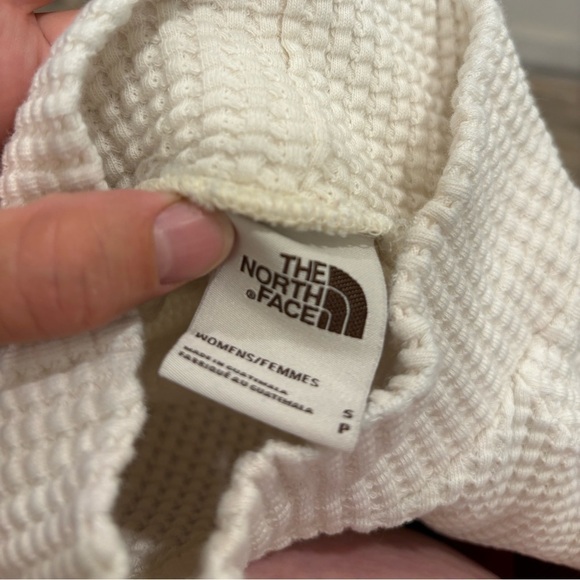 The North Face Chabot Mock Neck Long Sleeve Waffle Sweater White Ivory Small - Picture 5 of 7